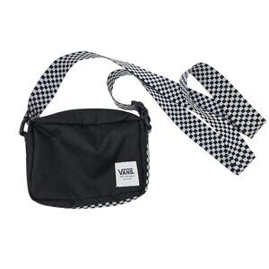 Vans All Day Crossbody Bag Black Checkerboard Strap Skater Emo Scene